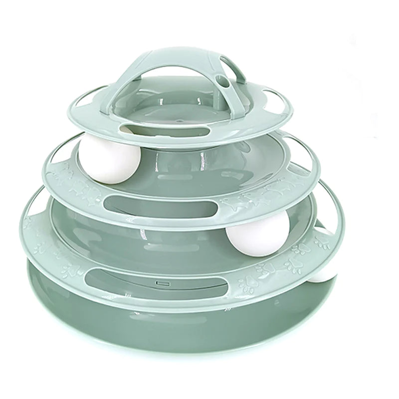 3 or 4 Levels Cats Interactive Toy plate Tower for Training and Amusement