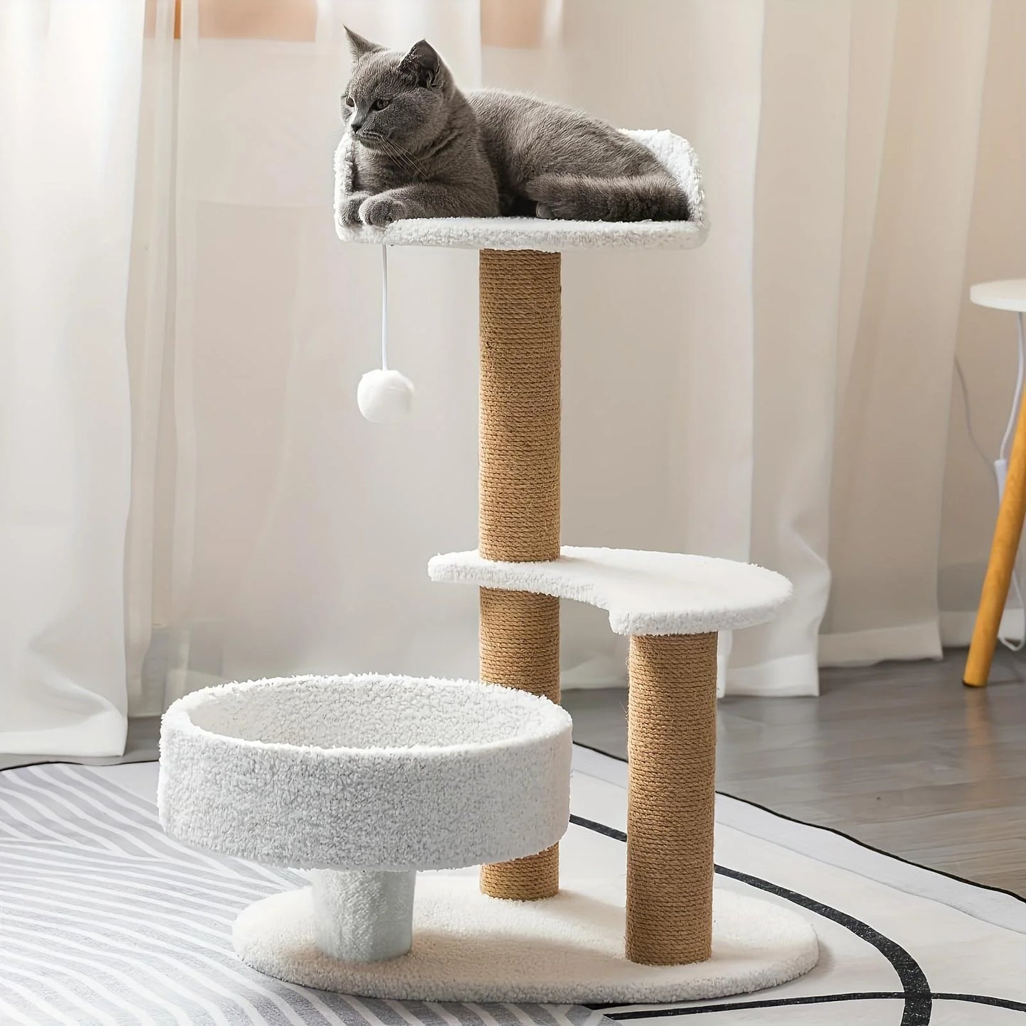 Multi-Layer Cat Tree Indoor Cat Furniture with Scratching Posts and Interactive Ball Toys Great Value Pet Consumption Tree