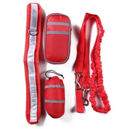 Pet Cat Elastic Reflective Belt Running Jogging Leash Set Leash Collar Pet Accessories Puppy Harness Walking Training