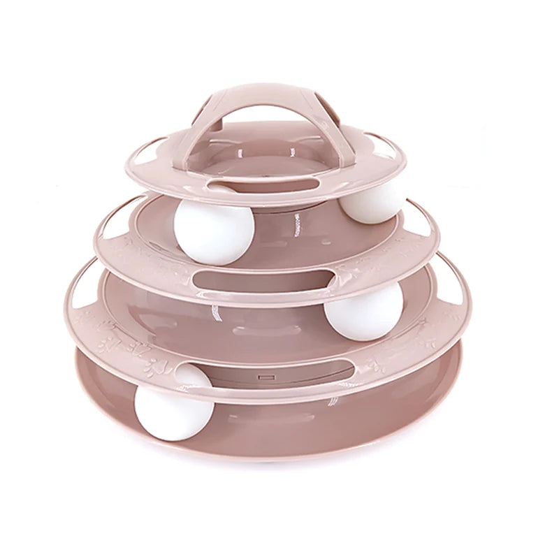 3 or 4 Levels Cats Interactive Toy plate Tower for Training and Amusement