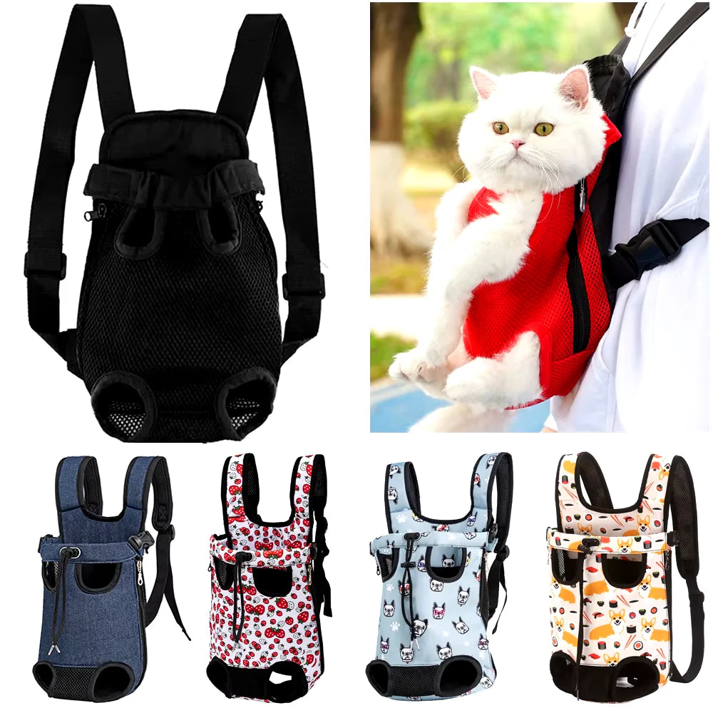 Adjustable Cat/Small Dog Carrier Bag Pet Double Shoulder Backpack Portable Bag Outdoor Travel Camping Hiking Bag