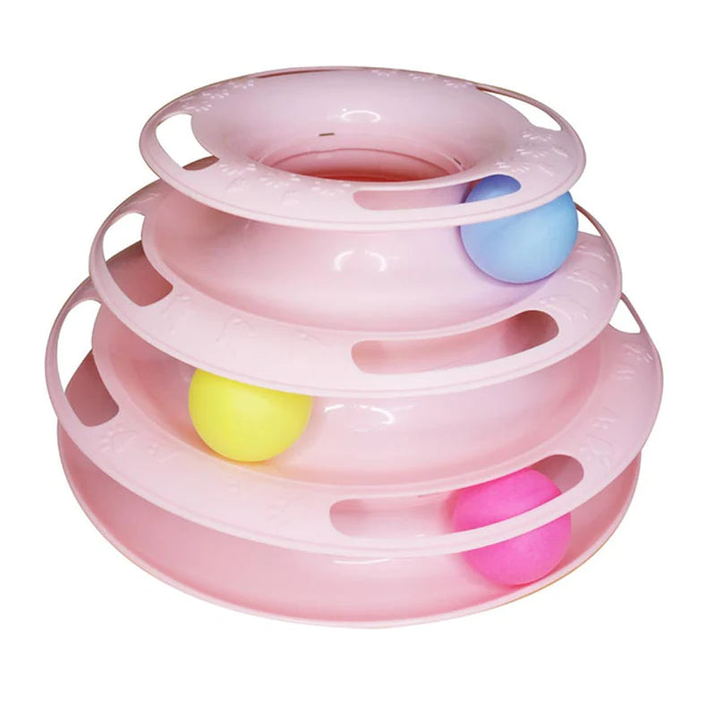 3 or 4 Levels Cats Interactive Toy plate Tower for Training and Amusement