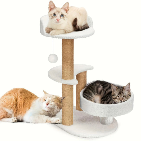 Multi-Layer Cat Tree Indoor Cat Furniture with Scratching Posts and Interactive Ball Toys Great Value Pet Consumption Tree