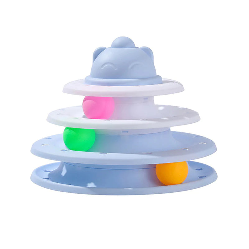 3 or 4 Levels Cats Interactive Toy plate Tower for Training and Amusement