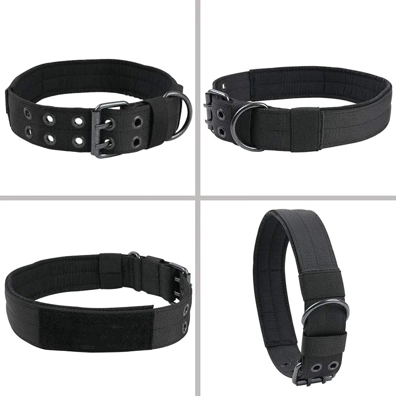 Tactical Heavy Duty Nylon Large Dog Collar K9 Military with Adjustable Metal Buckle