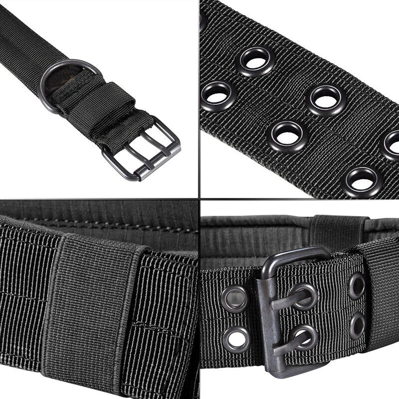 Tactical Heavy Duty Nylon Large Dog Collar K9 Military with Adjustable Metal Buckle