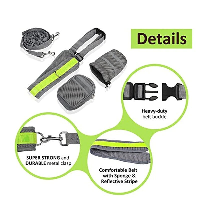 Pet Cat Elastic Reflective Belt Running Jogging Leash Set Leash Collar Pet Accessories Puppy Harness Walking Training