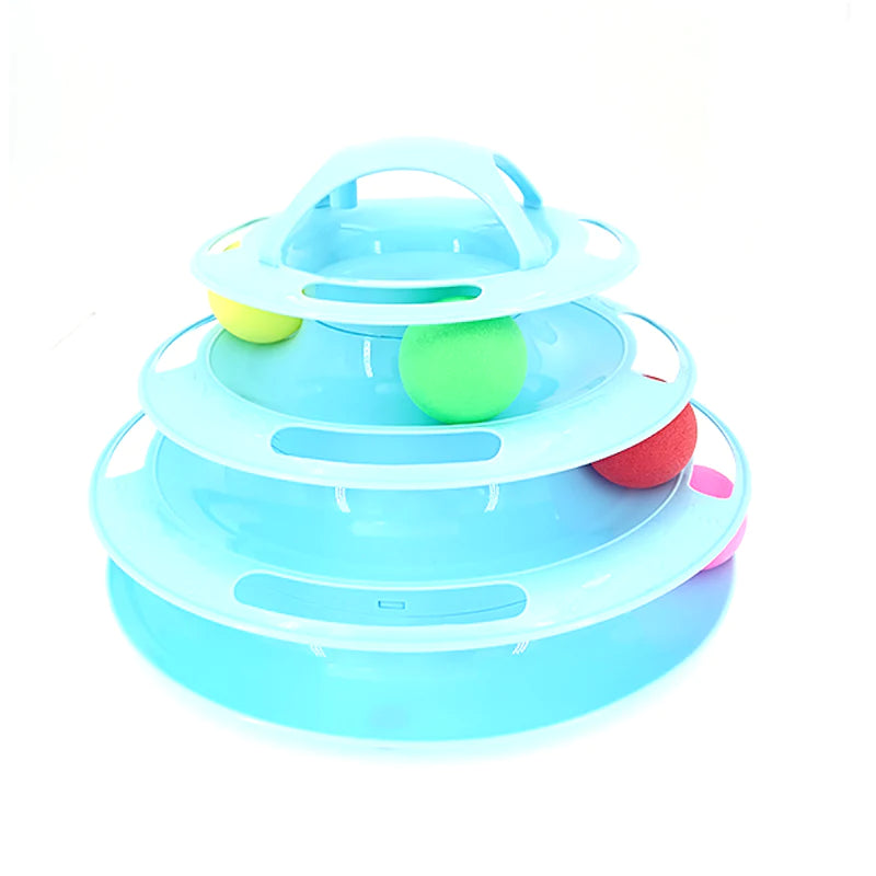 3 or 4 Levels Cats Interactive Toy plate Tower for Training and Amusement