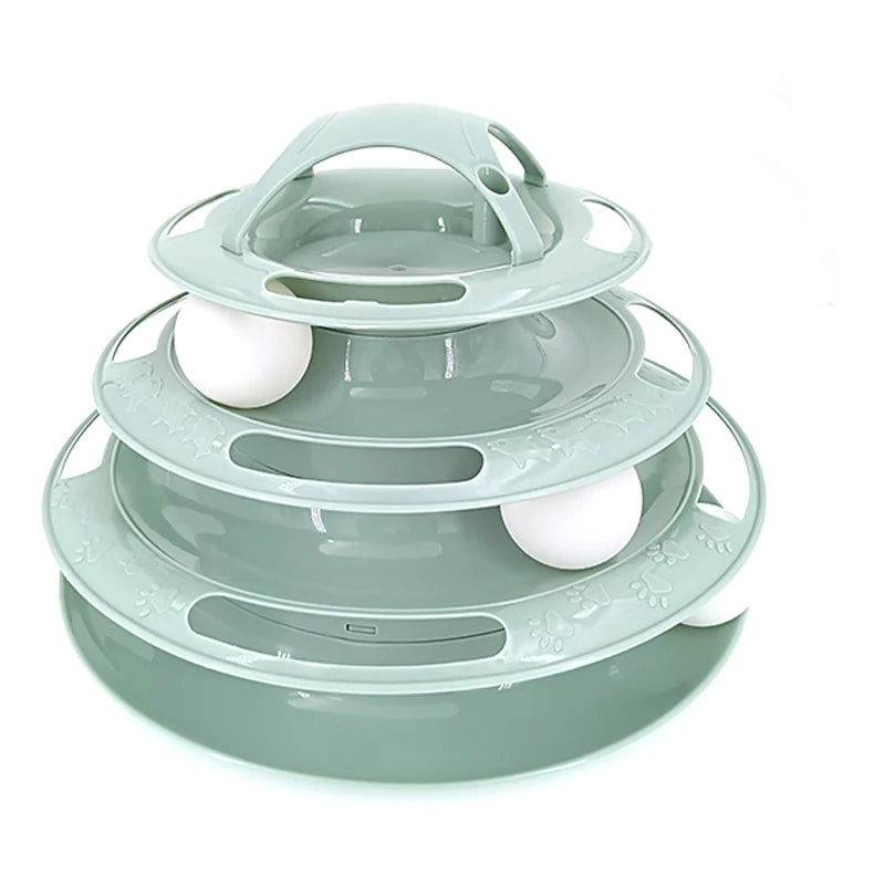 3 or 4 Levels Cats Interactive Toy plate Tower for Training and Amusement