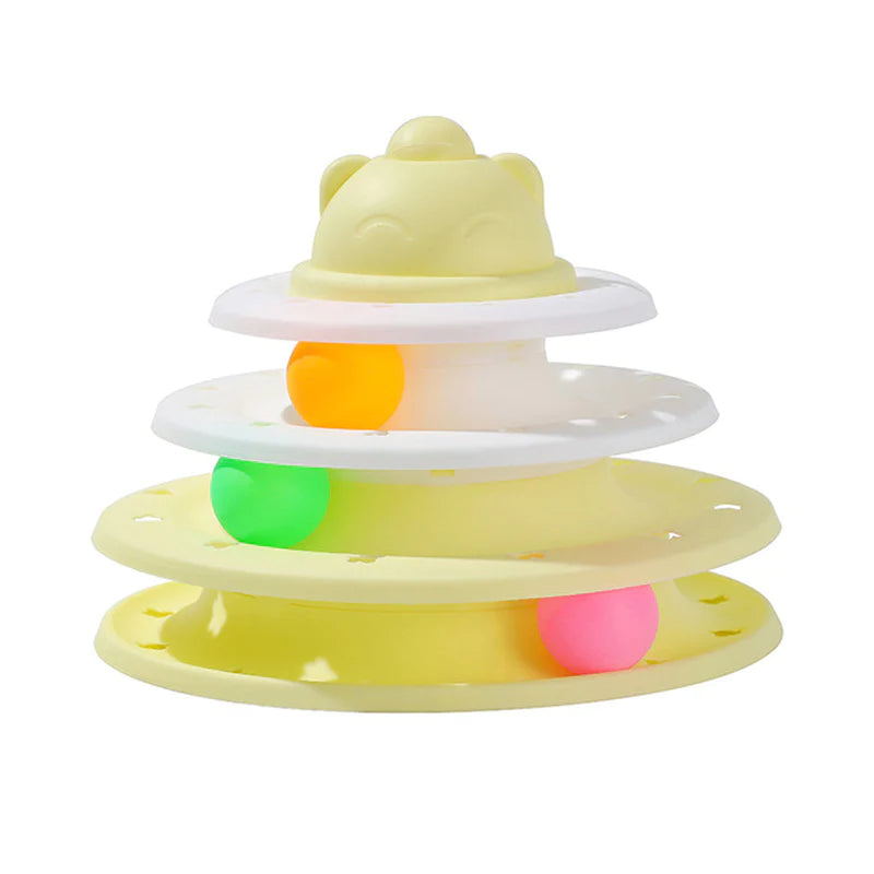 3 or 4 Levels Cats Interactive Toy plate Tower for Training and Amusement