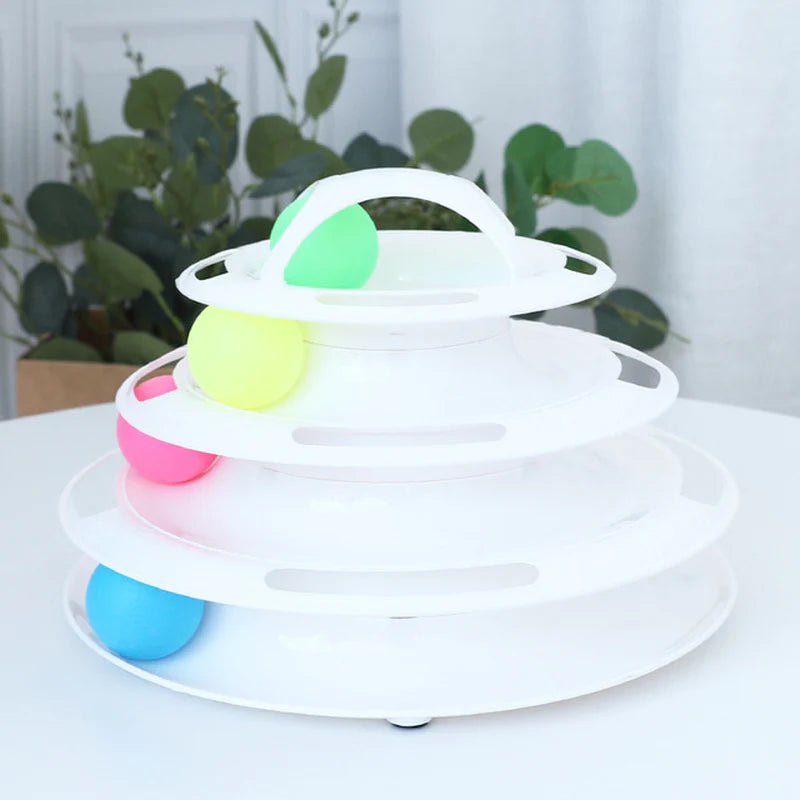 3 or 4 Levels Cats Interactive Toy plate Tower for Training and Amusement