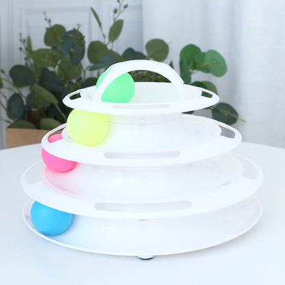 3 or 4 Levels Cats Interactive Toy plate Tower for Training and Amusement