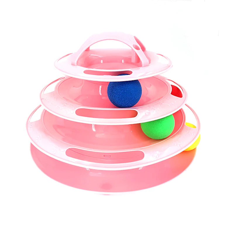 3 or 4 Levels Cats Interactive Toy plate Tower for Training and Amusement