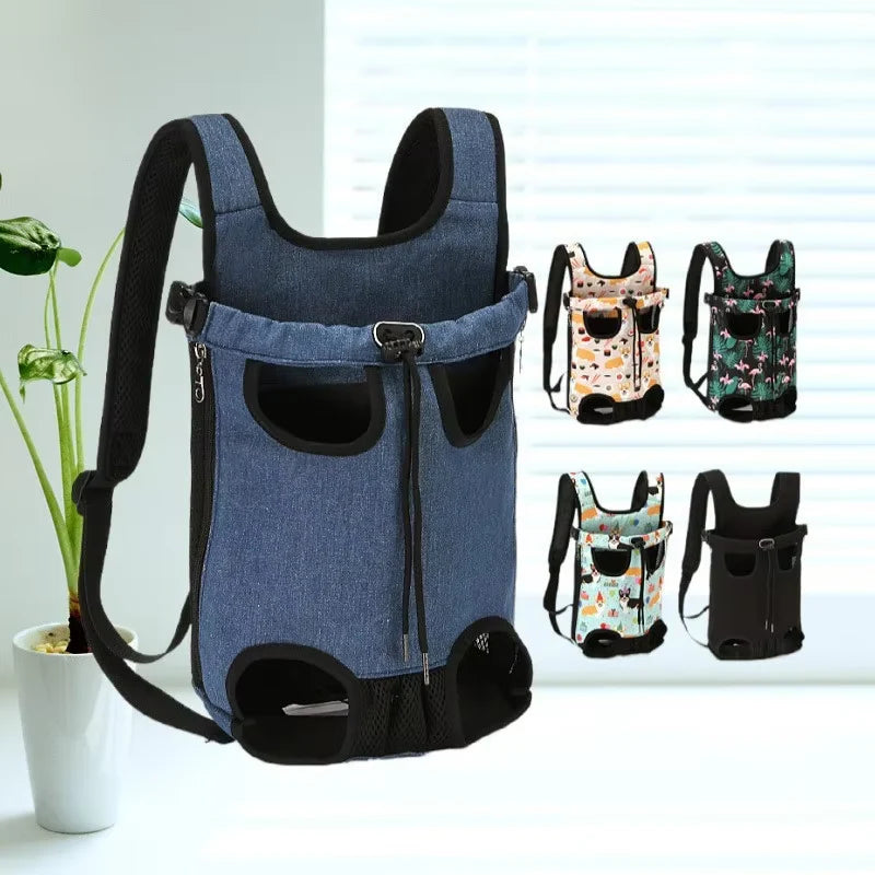 Adjustable Cat/Small Dog Carrier Bag Pet Double Shoulder Backpack Portable Bag Outdoor Travel Camping Hiking Bag