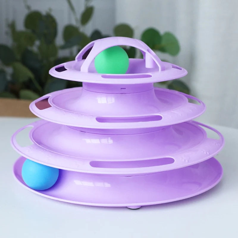 3 or 4 Levels Cats Interactive Toy plate Tower for Training and Amusement