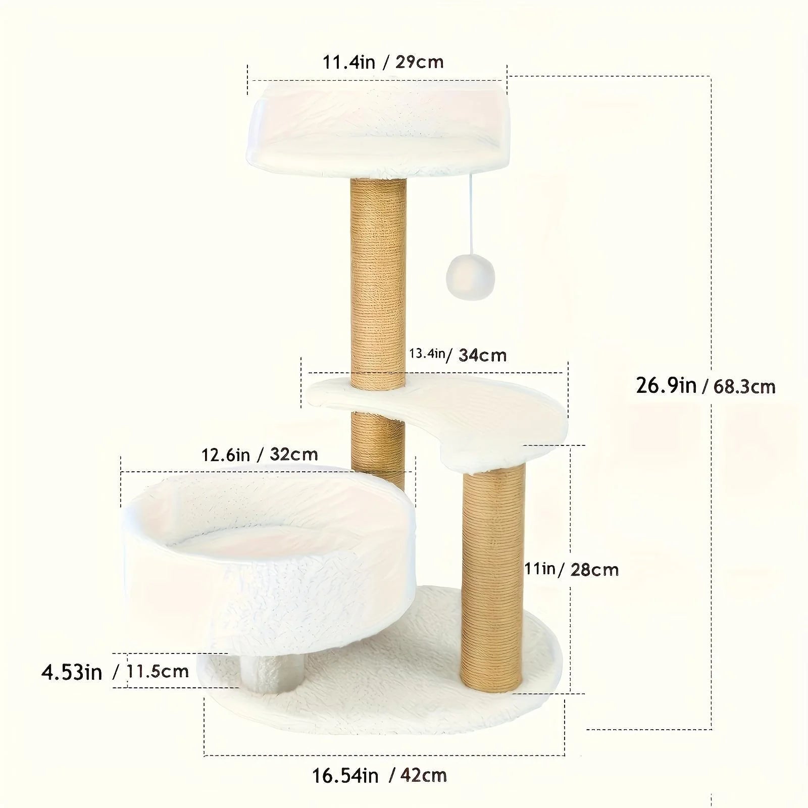 Multi-Layer Cat Tree Indoor Cat Furniture with Scratching Posts and Interactive Ball Toys Great Value Pet Consumption Tree