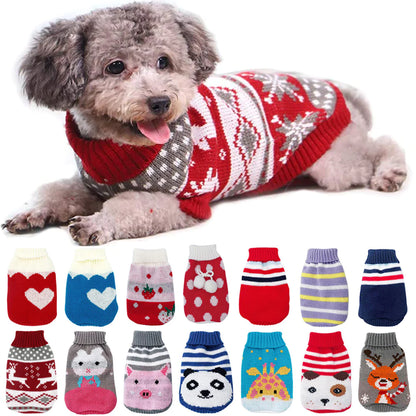 Warm Dog Clothes for Small Medium Dogs Knitted Sweater Pet Clothing for Chihuahua Bulldogs Puppy Costume Coat Winter