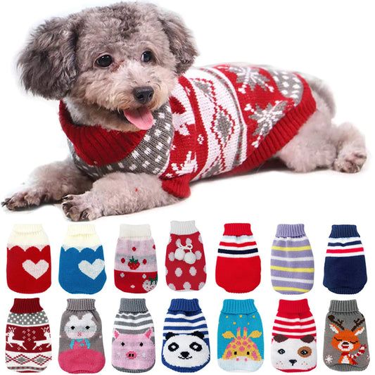 Warm Dog Clothes for Small Medium Dogs Knitted Sweater Pet Clothing for Chihuahua Bulldogs Puppy Costume Coat Winter