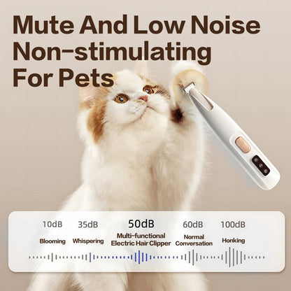 New Pet Claw Trimmer Rechargeable Quiet Hair Trimmer for Pets, Professional Pet Grooming Kit