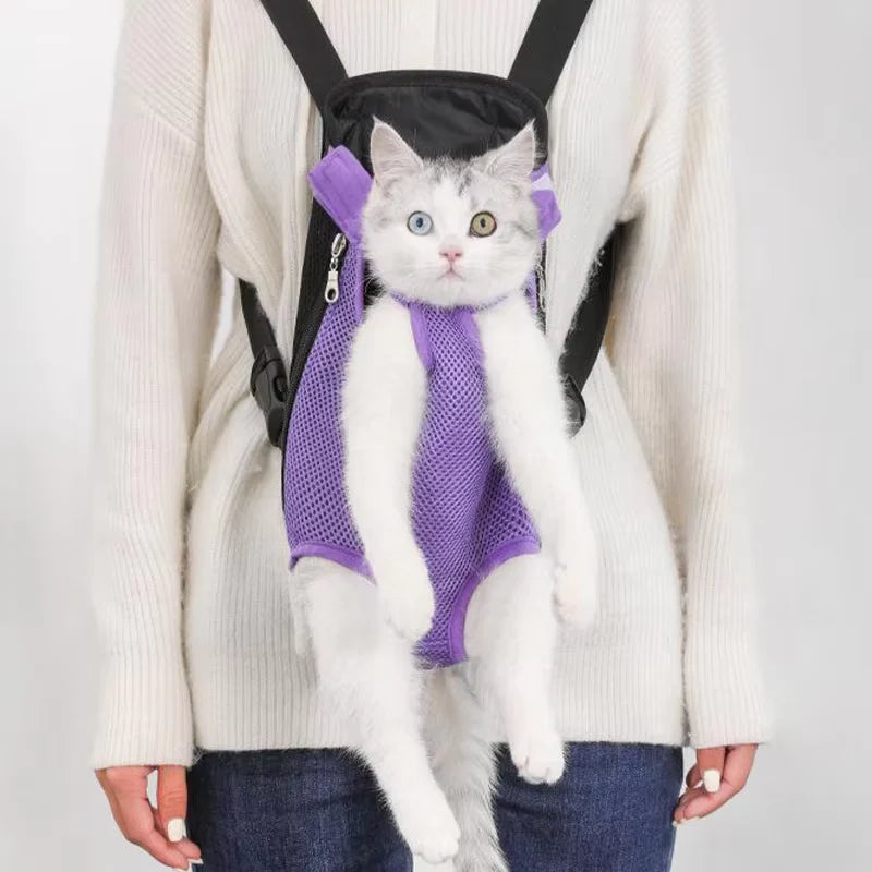 Adjustable Cat/Small Dog Carrier Bag Pet Double Shoulder Backpack Portable Bag Outdoor Travel Camping Hiking Bag