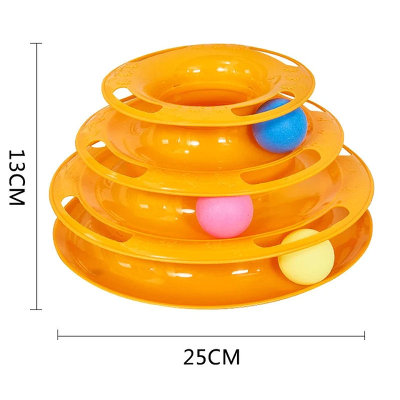 3 or 4 Levels Cats Interactive Toy plate Tower for Training and Amusement