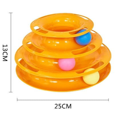 3 or 4 Levels Cats Interactive Toy plate Tower for Training and Amusement