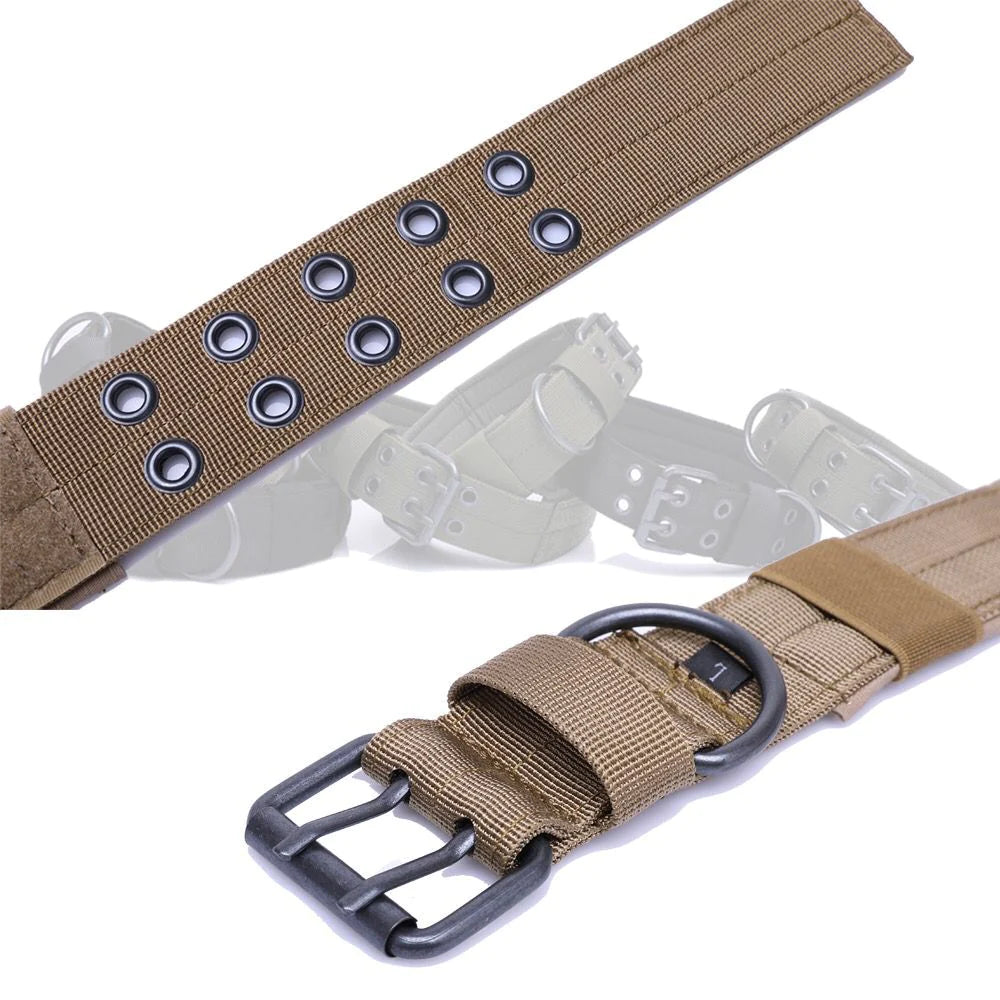Tactical Heavy Duty Nylon Large Dog Collar K9 Military with Adjustable Metal Buckle