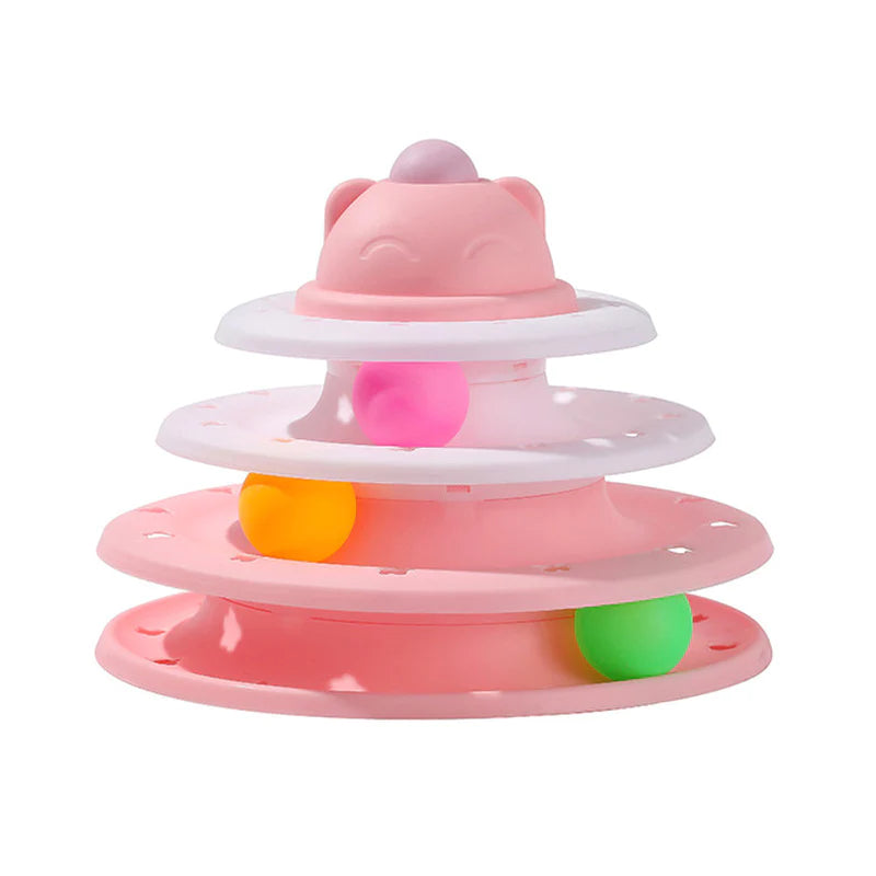 3 or 4 Levels Cats Interactive Toy plate Tower for Training and Amusement