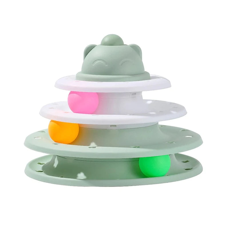3 or 4 Levels Cats Interactive Toy plate Tower for Training and Amusement